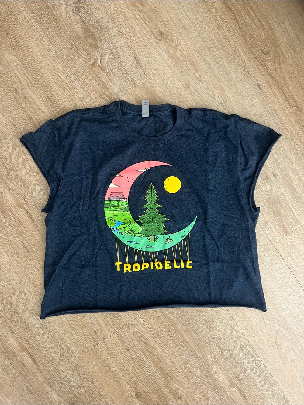 Tropidelic Graphic Tee - Black with Colorful Moon Print